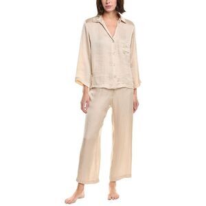 Natori Edit Womens  2Pc Ashley Icon Notch Pajama Set